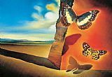 Salvador Dali Famous Paintings - Paysage aux papillons (Landscape with Butterflies)